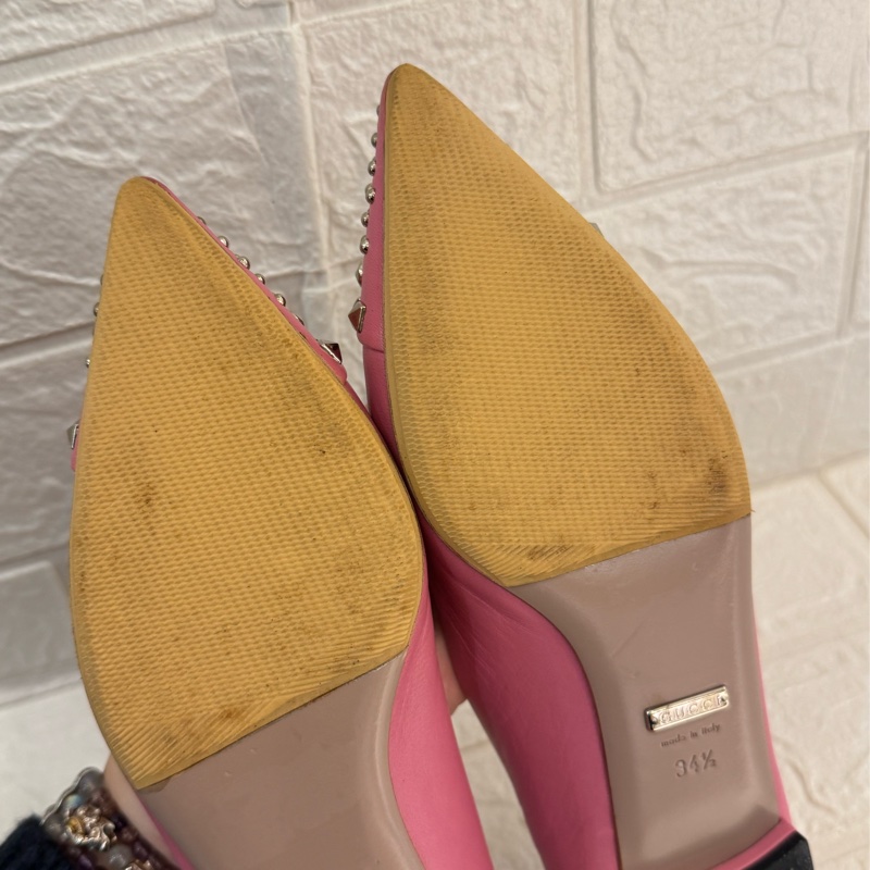 Gucci粉色銀卯釘娃娃鞋 34.5號-17