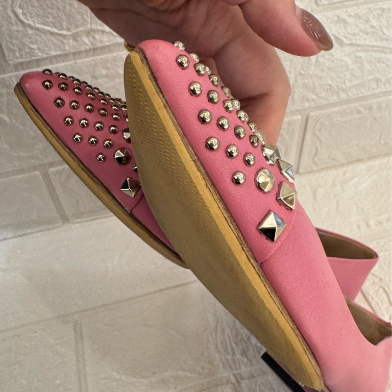 Gucci粉色銀卯釘娃娃鞋 34.5號-22