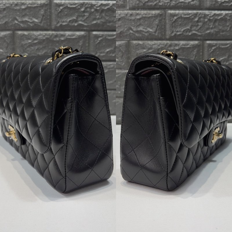 CHANEL CF25黑金羊皮鏈帶包-2