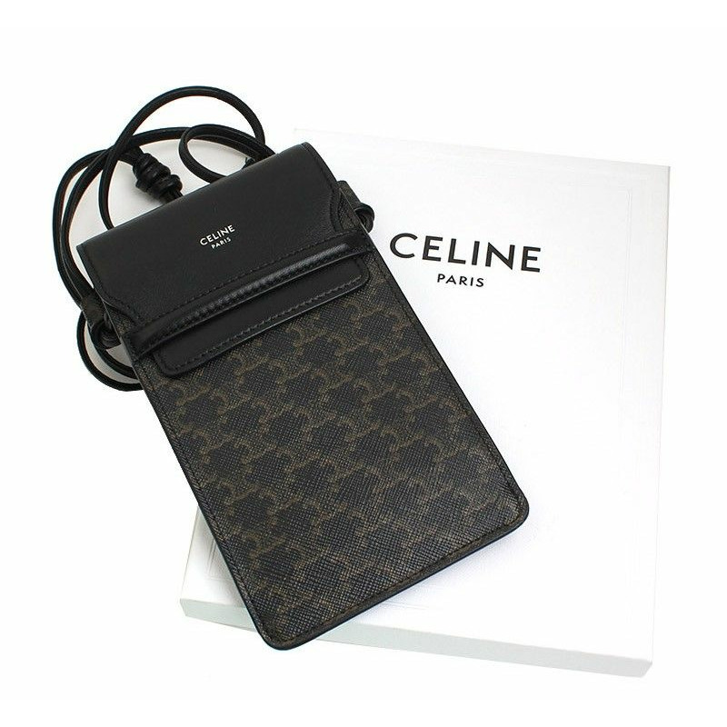 【包稅】CELINE Triomphe帆布手機袋-5