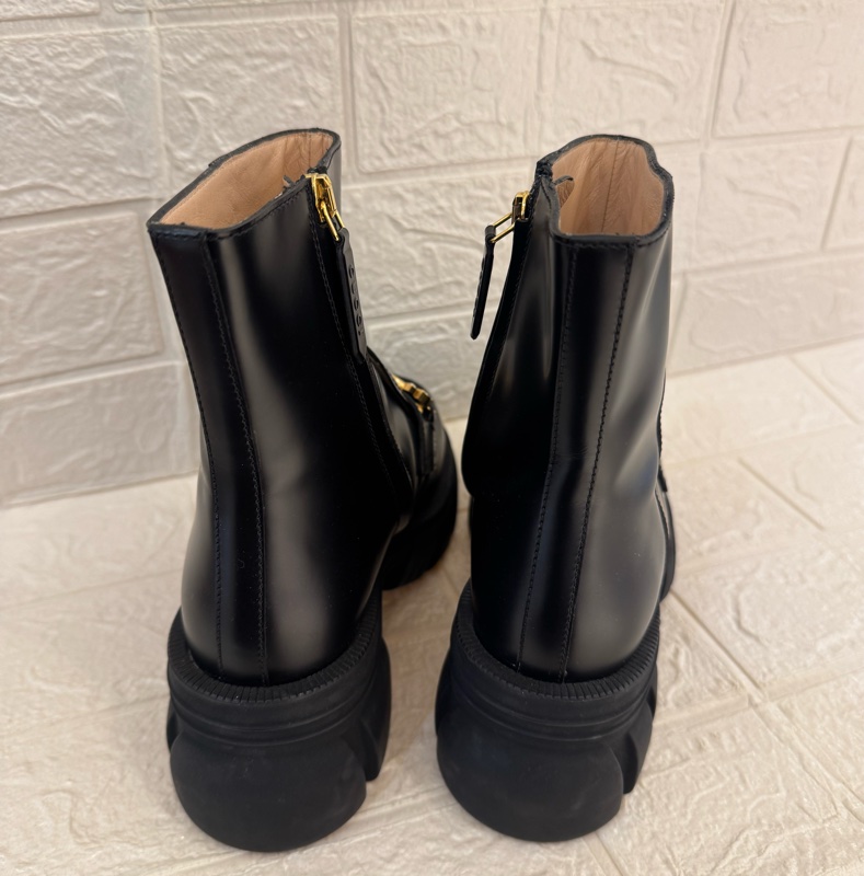 新年到必入手✨Gucci黑色金雙G小鑽厚底靴子 35號-1