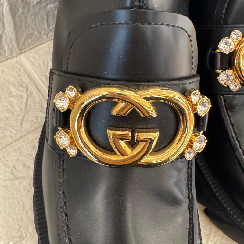 新年到必入手✨Gucci黑色金雙G小鑽厚底靴子 35號-6