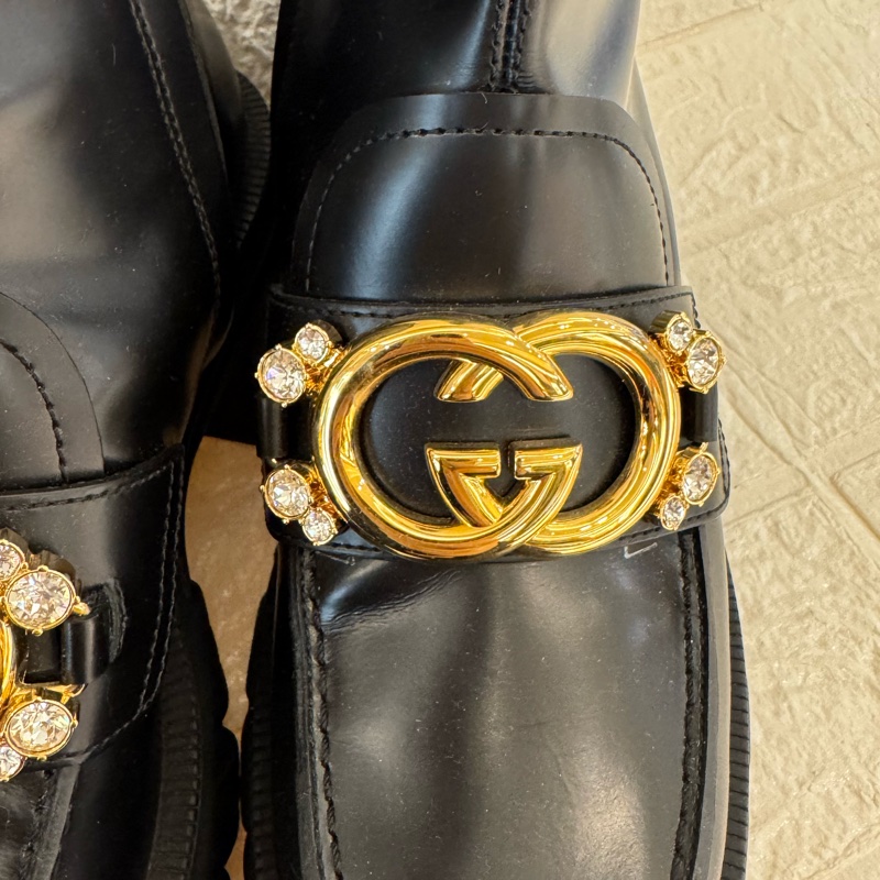 新年到必入手✨Gucci黑色金雙G小鑽厚底靴子 35號-7