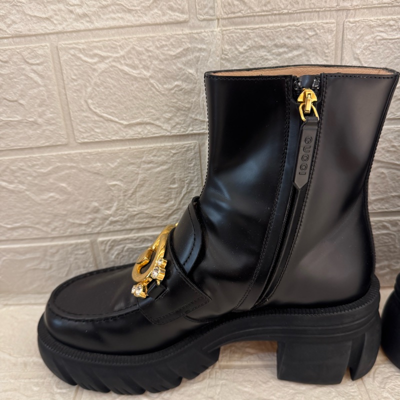 新年到必入手✨Gucci黑色金雙G小鑽厚底靴子 35號-9