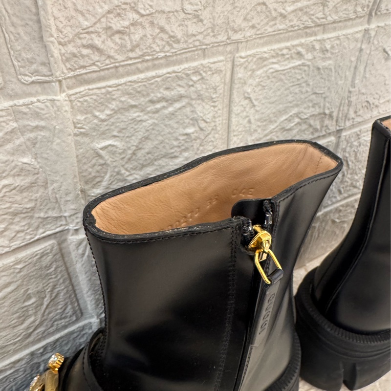 新年到必入手✨Gucci黑色金雙G小鑽厚底靴子 35號-12