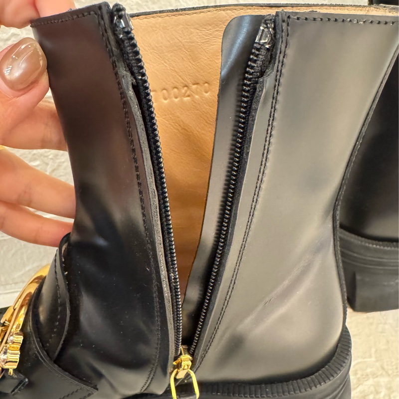 新年到必入手✨Gucci黑色金雙G小鑽厚底靴子 35號-14