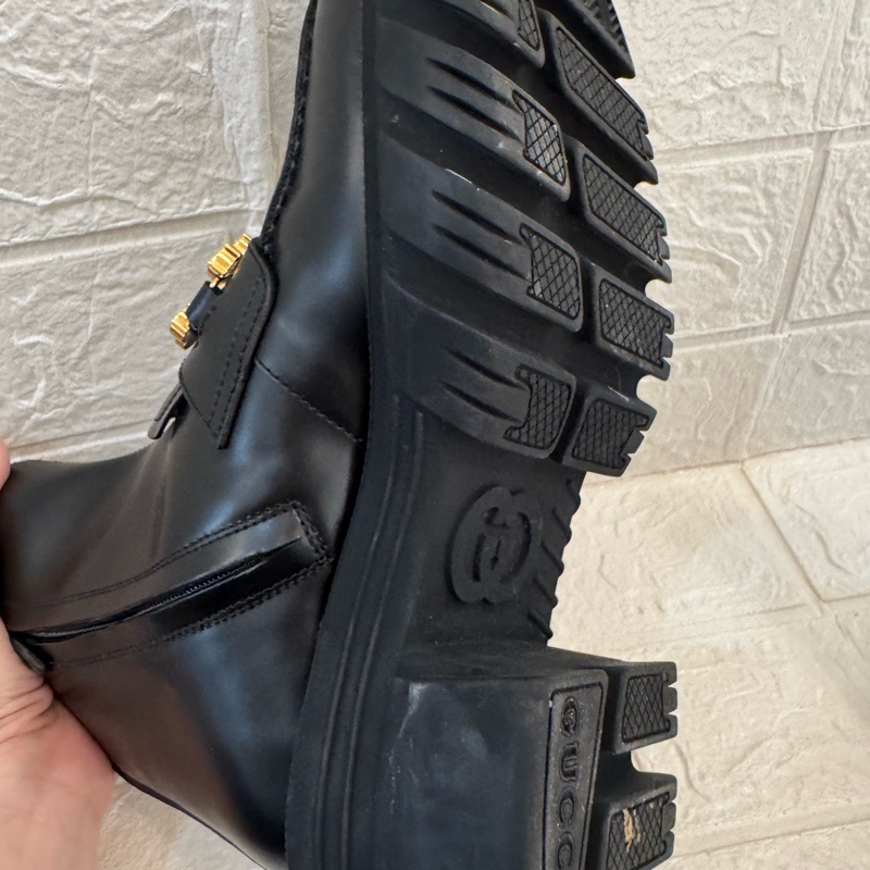 新年到必入手✨Gucci黑色金雙G小鑽厚底靴子 35號-42
