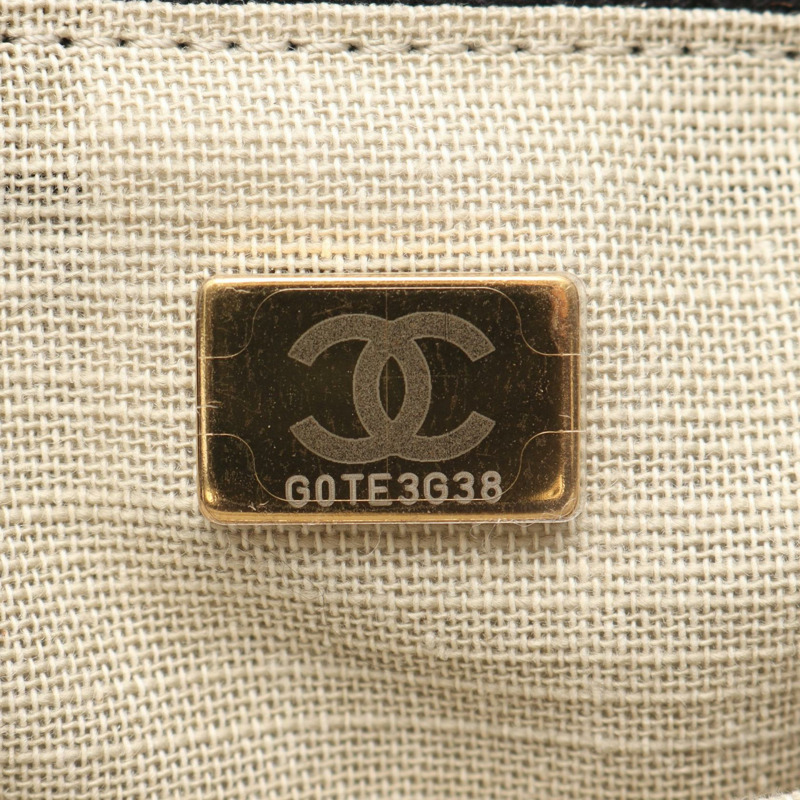 香奈兒 Deauville MM 鏈單背包，黑色皮革布料，金色五金，二手女款-4