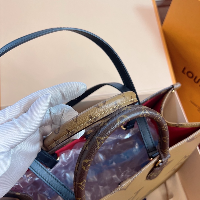 芯片款Lv onthego 中號tote 焦糖色雙面-3