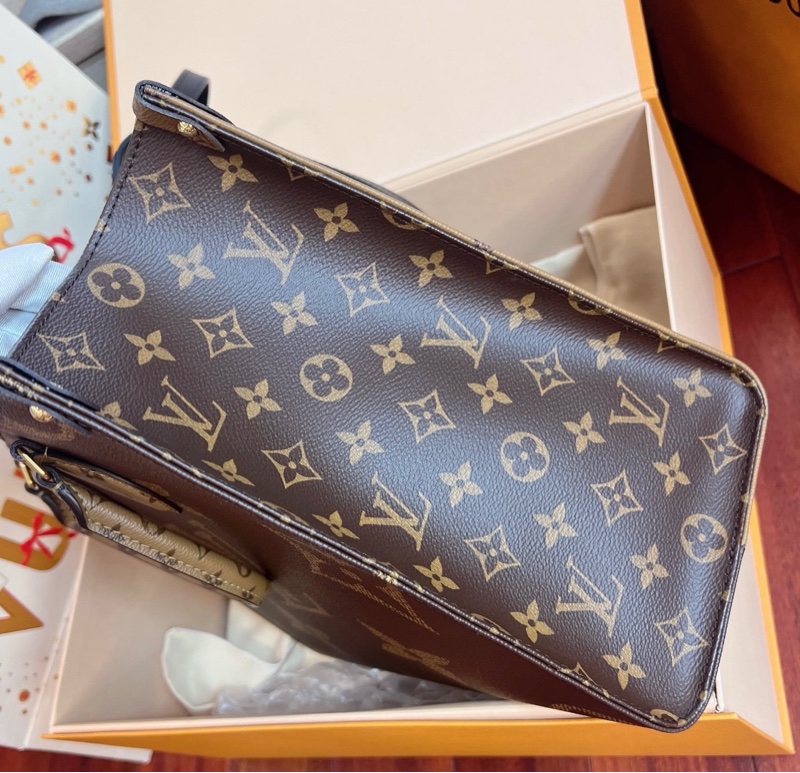 芯片款Lv onthego 中號tote 焦糖色雙面-6