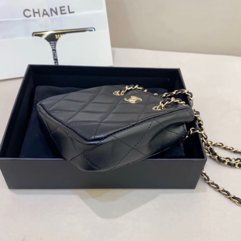 【97%新 ✨ 全網最低價！】31開 Chanel 黑色 mini 小羊皮 22c 小廢包 卡片包 有卡-3