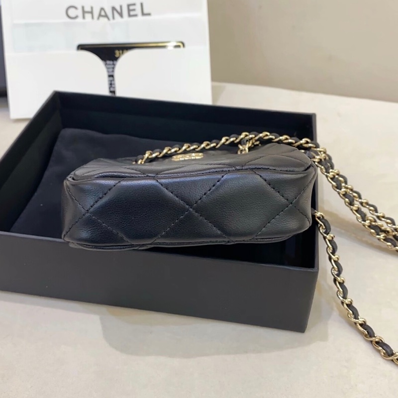 【97%新 ✨ 全網最低價！】31開 Chanel 黑色 mini 小羊皮 22c 小廢包 卡片包 有卡-4