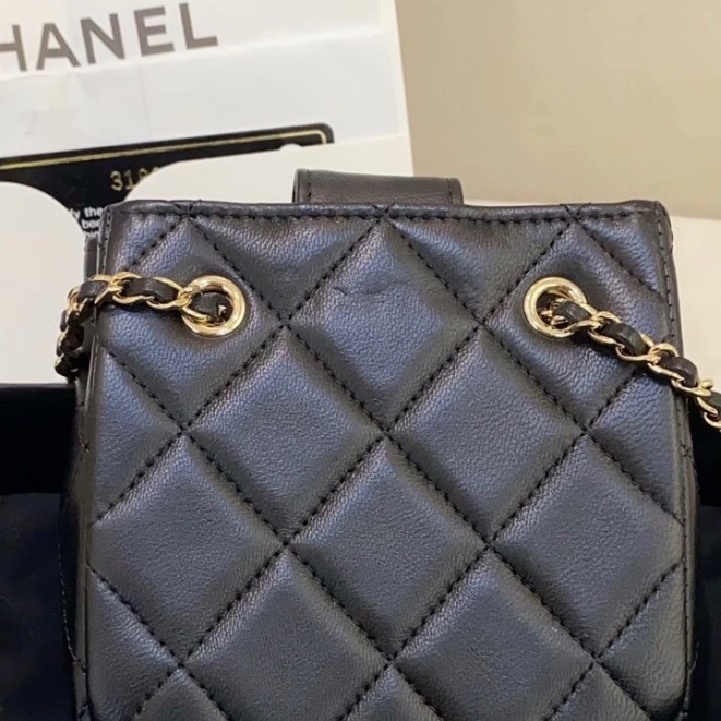 【97%新 ✨ 全網最低價！】31開 Chanel 黑色 mini 小羊皮 22c 小廢包 卡片包 有卡-8