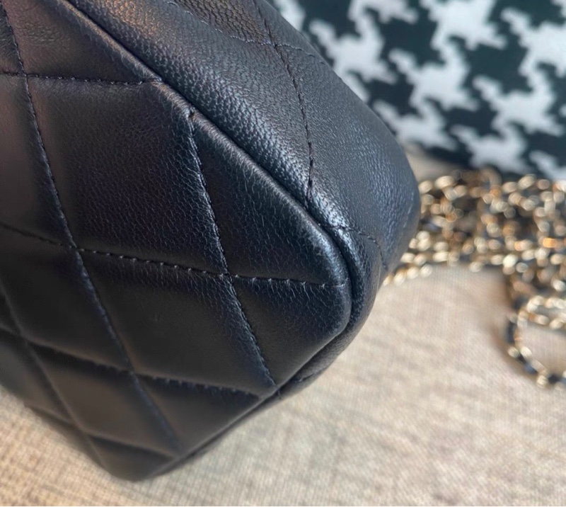 【97%新 ✨ 全網最低價!】Chanel 黑色 mini 小羊皮 小廢包 卡片包-4