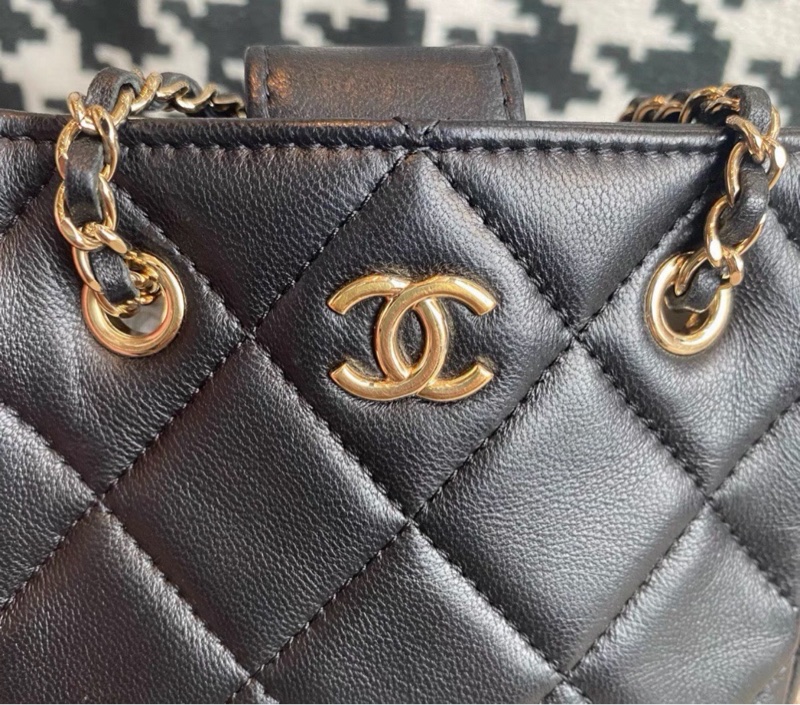 【97%新 ✨ 全網最低價!】Chanel 黑色 mini 小羊皮 小廢包 卡片包-7