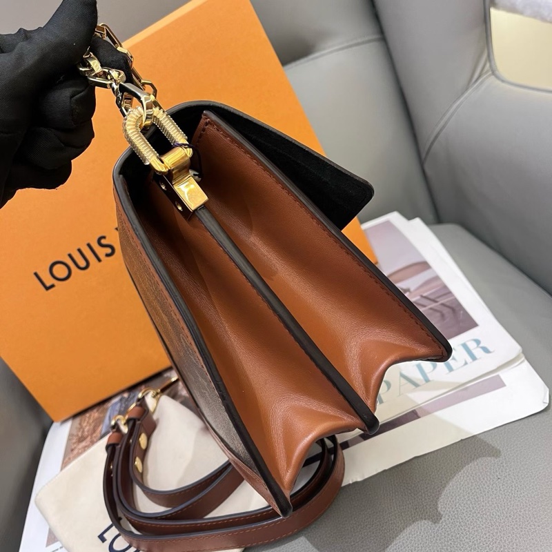 LV中號達芙妮dauphine拼色老花單肩斜挎包-2