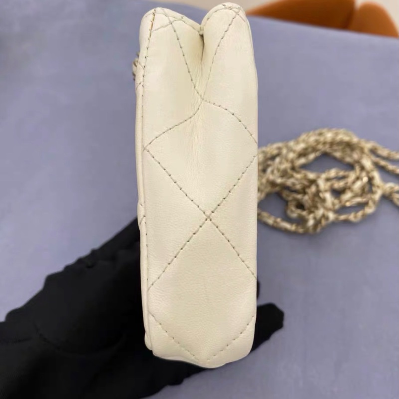【95%新 ✨ 全網最低價！】31開 Chanel mini 奶白色 小羊皮 22c 小廢包 卡片包 有卡-2