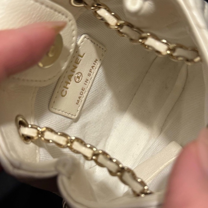 【95%新 ✨ 全網最低價!】31開 Chanel mini 奶白色 小羊皮 22c 小廢包 卡片包-7