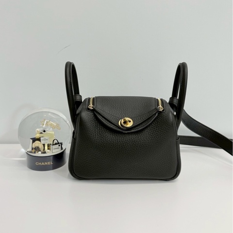 Hermes Mini Lindy 黑金 全新全配