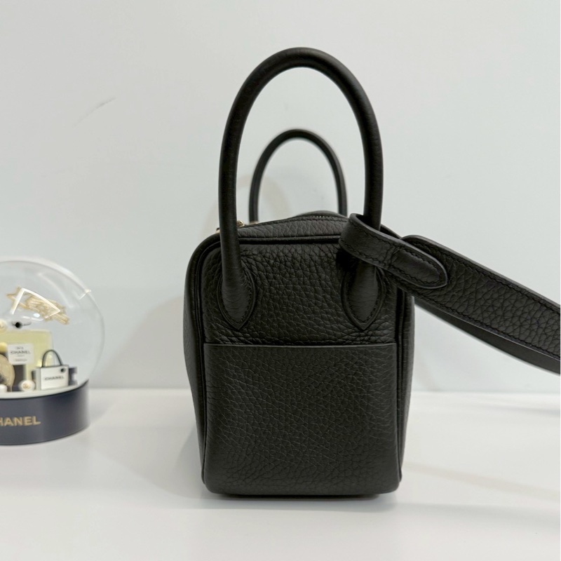 Hermes Mini Lindy 黑金 全新全配-2