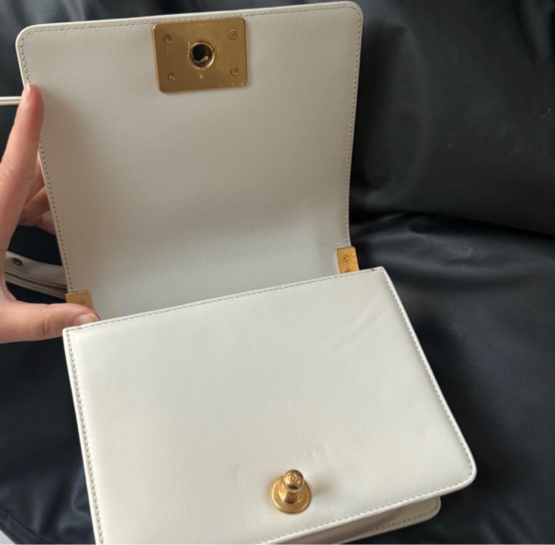 【95新 ✨撿漏價錢！】Chanel leboy mini 白色 牛皮 芯片新款-6