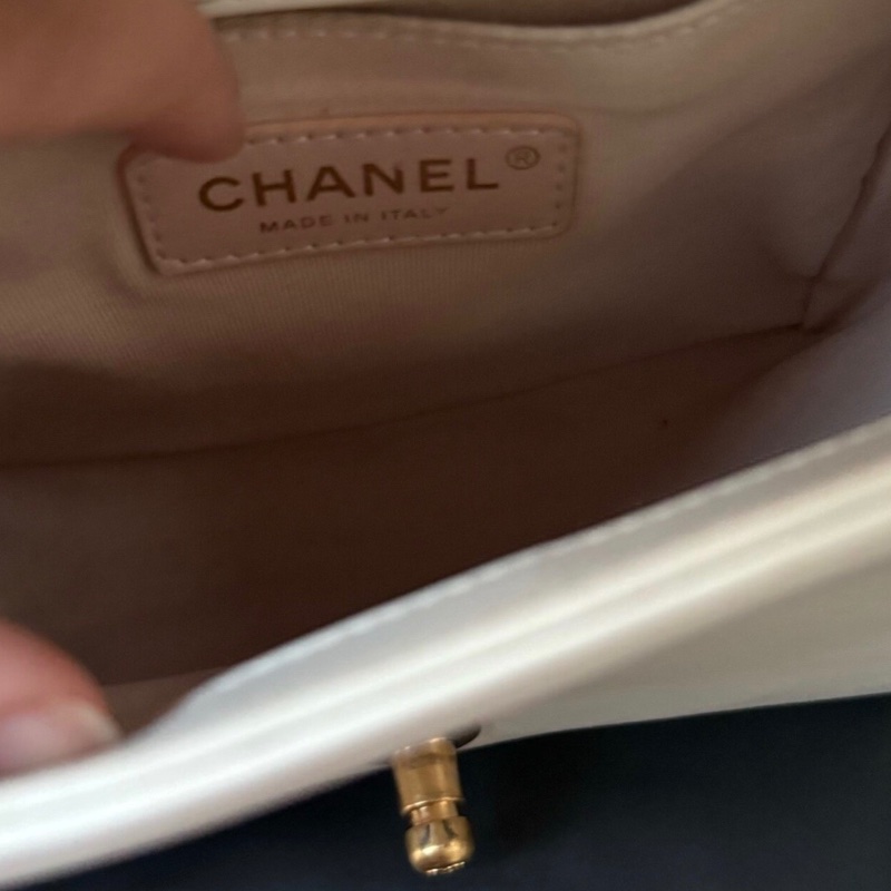 【95新 ✨撿漏價錢！】Chanel leboy mini 白色 牛皮 芯片新款-7
