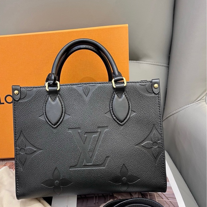 LV 黑色全皮小號onthego tote托特包手提包斜挎包-0