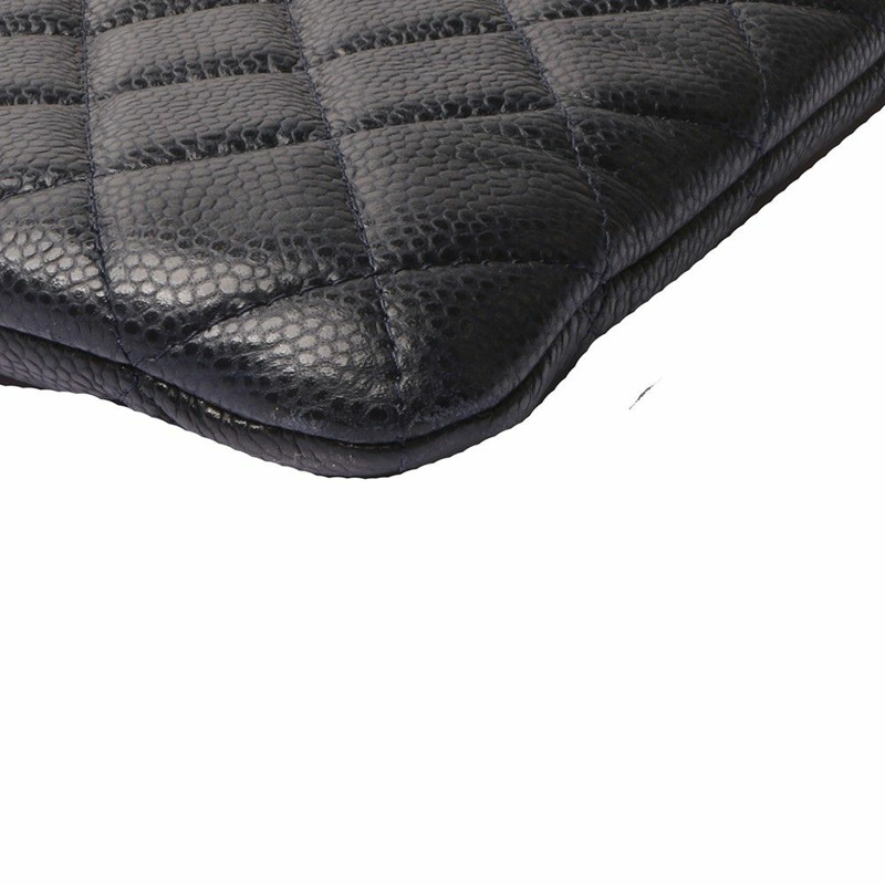 【包稅】CHANEL 經典魚子醬手拿包 大 銀色 海軍藍 29340-5-4