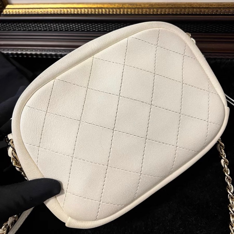 【96%新 ✨ 全網最低價！】Chanel香奈兒19C白金相機鏈條包 26開 牛皮-3