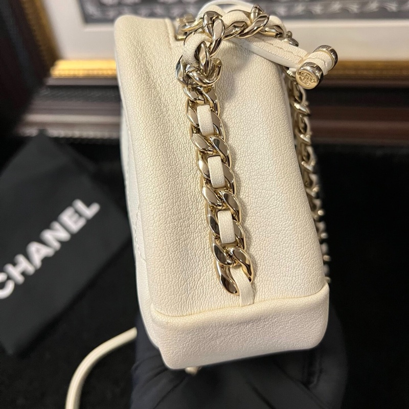 【96%新 ✨ 全網最低價！】Chanel香奈兒19C白金相機鏈條包 26開 牛皮-5