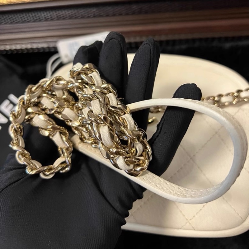 【96%新 ✨ 全網最低價！】Chanel香奈兒19C白金相機鏈條包 26開 牛皮-6