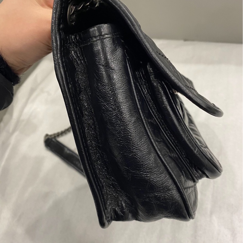 【95%新✨全網最低價】YSL Niki小號黑銀鏈條包|女士包|流浪包|斜挎包|單肩包|郵差包-6