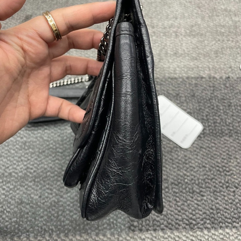 【95%新✨全網最低價】YSL Niki小號黑銀鏈條包|女士包|流浪包|斜挎包|單肩包|郵差包-2