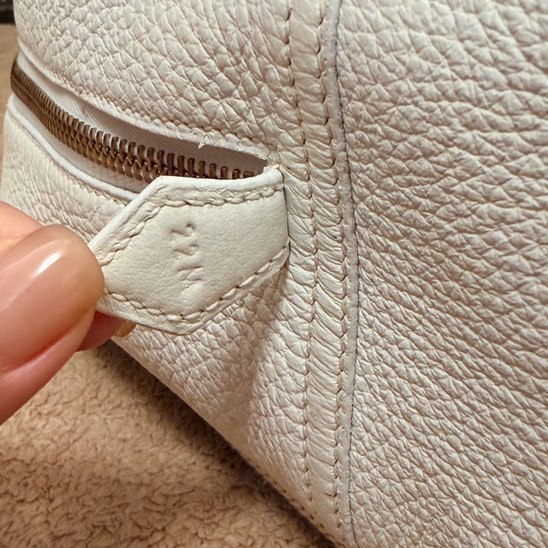 🍒Hermes plume32 白色皮革/帆布拼接款 2F260110-2-19