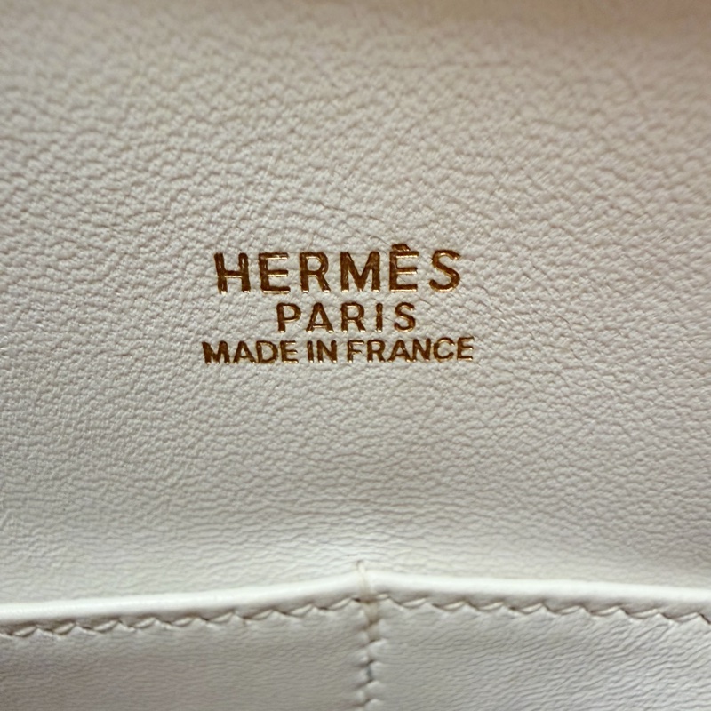 🍒Hermes plume32 白色皮革/帆布拼接款 2F260110-2-22