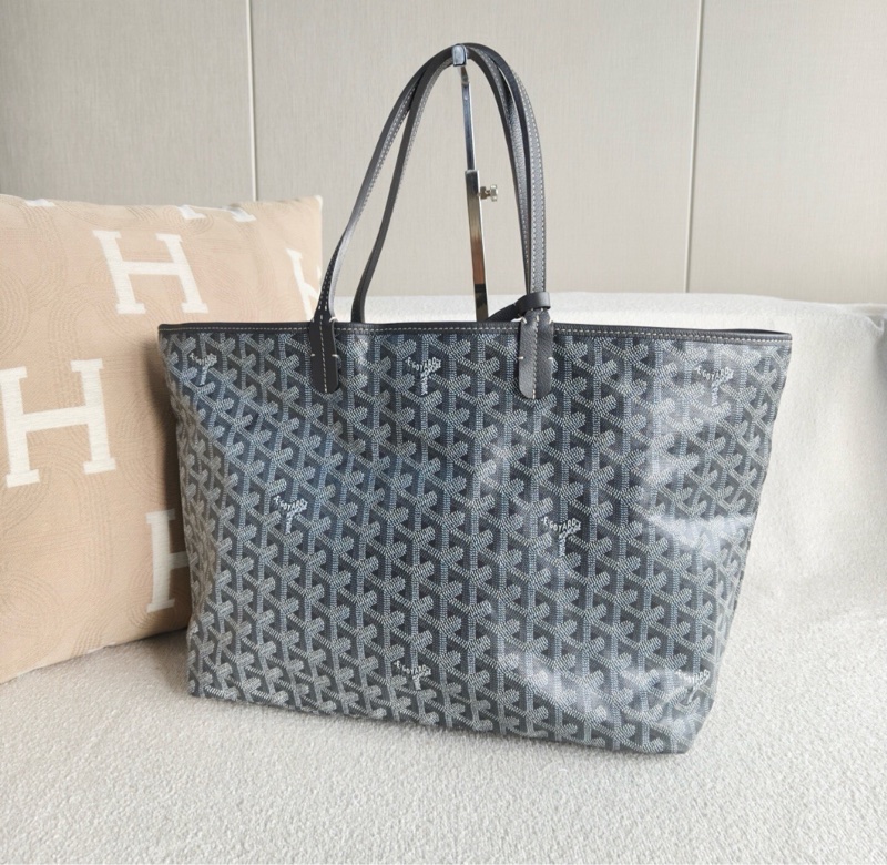 【全網最低價✨98%新】Goyard Hardy pm灰色托特包 戈雅老花tote托特包中號-3