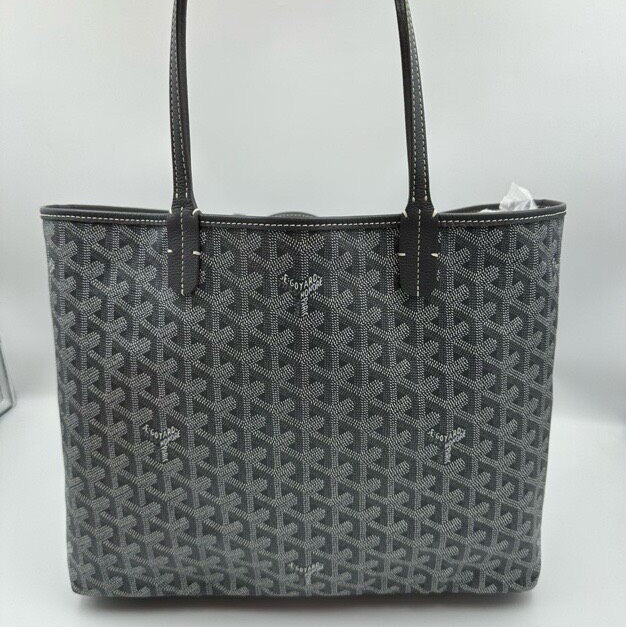 【全網最低價✨98%新】Goyard Hardy pm灰色托特包 戈雅老花tote托特包中號-6
