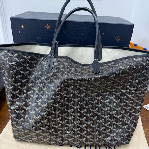 【全網最低價✨95%新】Goyard Hardy pm黑色托特包 戈雅老花tote托特包中號