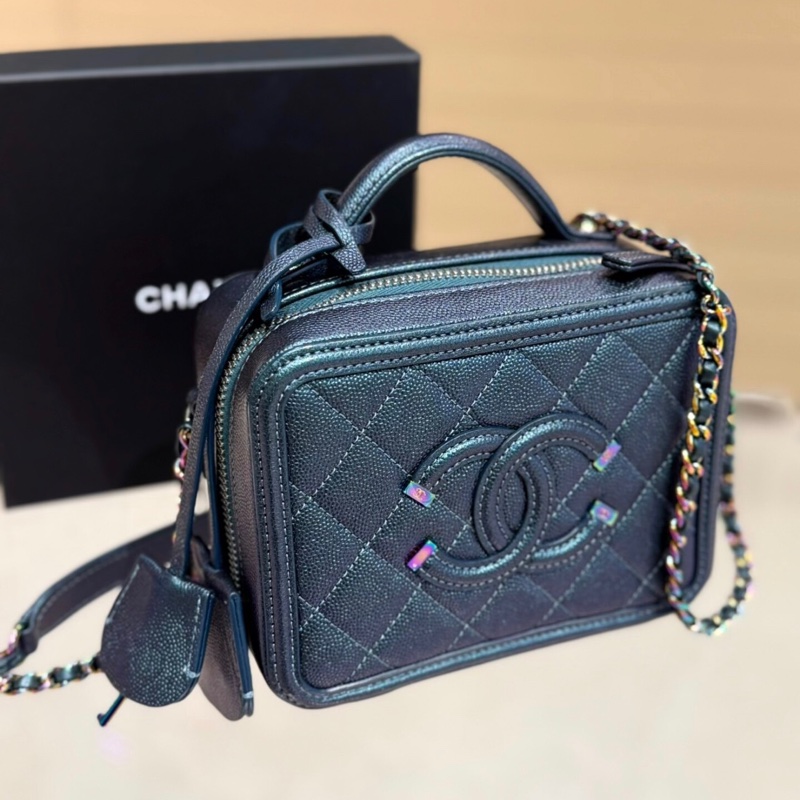 【97%新 ✨ 全網最低價！】26開有卡Chanel vanity case 香奈兒 相機包 小號 幻彩色 荔枝皮-1