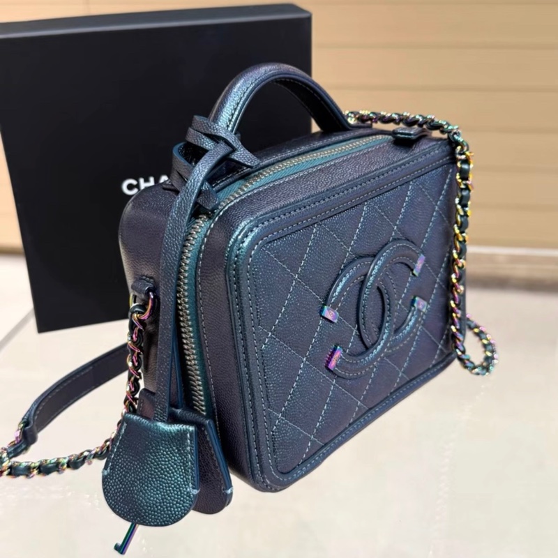 【97%新 ✨ 全網最低價！】26開有卡Chanel vanity case 香奈兒 相機包 小號 幻彩色 荔枝皮-2