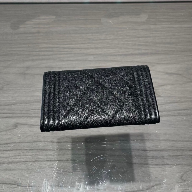 【98%新 ✨ 全網最低價！】Chanel 香奈兒 leboy荔枝紋牛皮 黑金 零錢包卡包-1