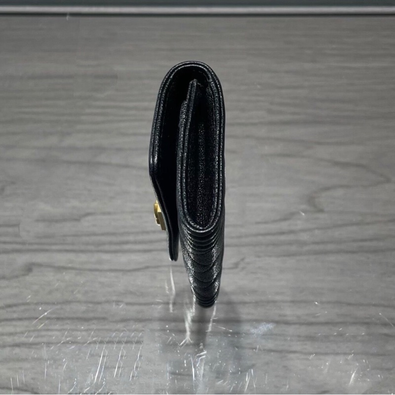 【98%新 ✨ 全網最低價！】Chanel 香奈兒 leboy荔枝紋牛皮 黑金 零錢包卡包-3