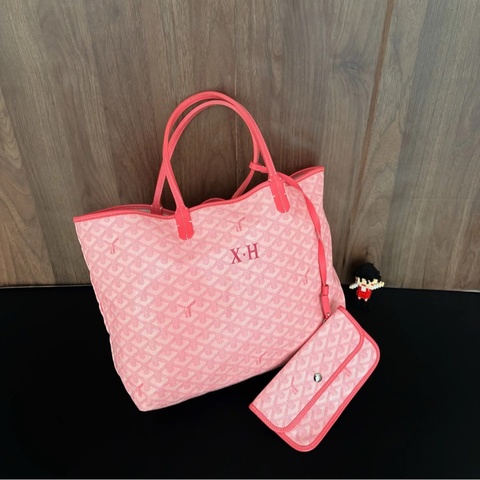 【極稀有櫻花粉😍全網最便宜✨95%新】 Goyard Tote拉鍊款子母購物袋