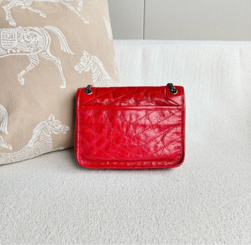 【新年必備❤️有購證 99%新✨全網最低價】YSL Niki小號紅色油蠟皮-2