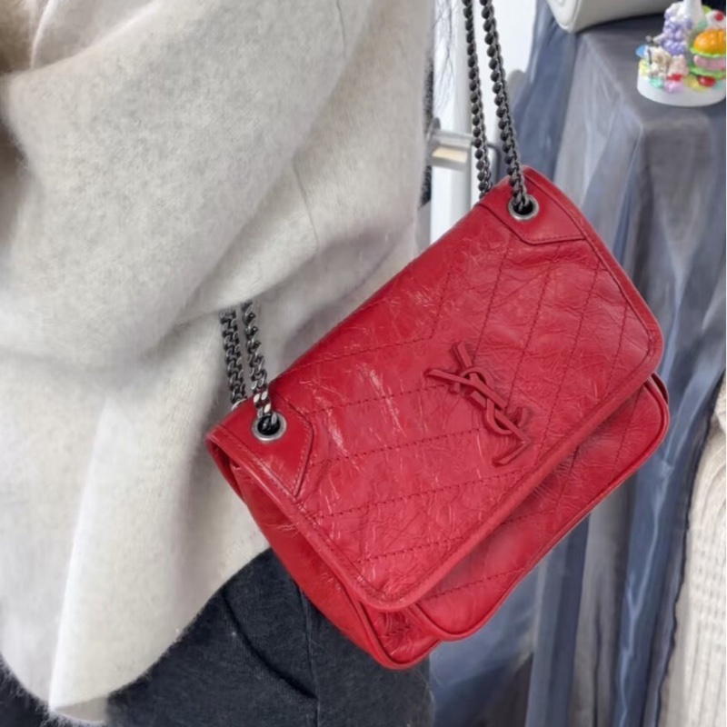 【新年必備❤️有購證 99%新✨全網最低價】YSL Niki小號紅色油蠟皮-7