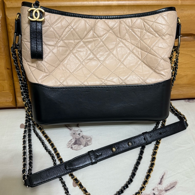 Chanel 香奈兒 菱格紋中號流浪包 奶茶色-0