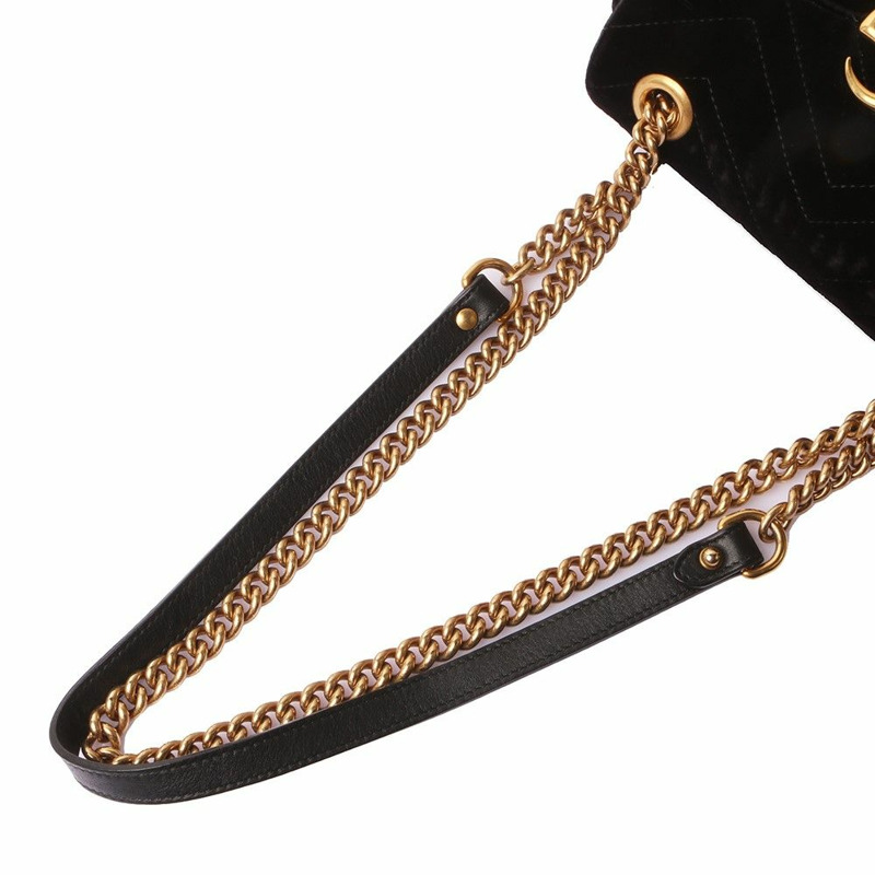 【包稅】GUCCI GG Marmont 天鵝絨迷你肩背包 446744 B9931-1-2