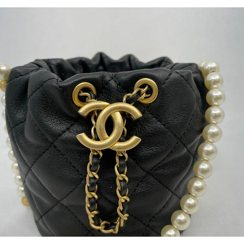 【包稅】CHANEL AS2529 珍珠迷你抽繩斜背包-7