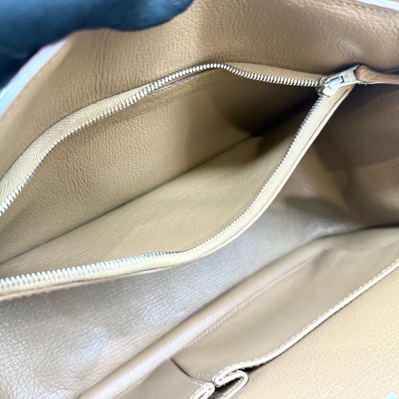 HERMES棕色銀釦吉普賽28/H061784-10