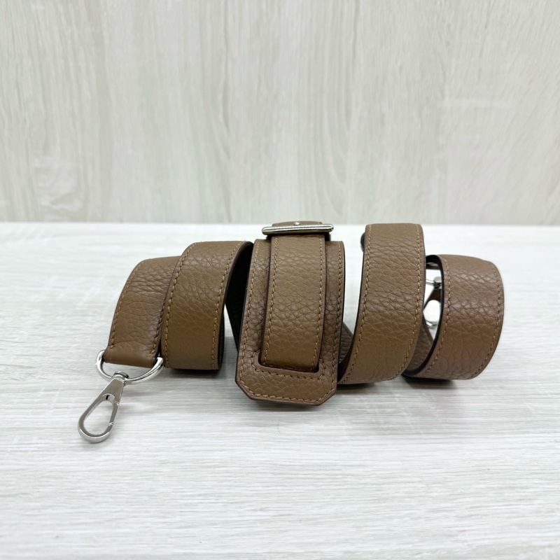 HERMES棕色銀釦吉普賽28/H061784-14